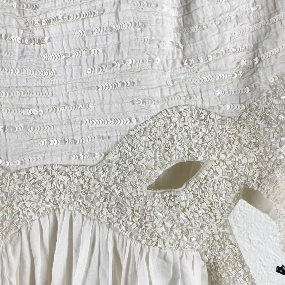 Aje Catara Sequin Cut Out Midi Dress White Small - Picture 5 of 10